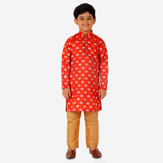 Pro Ethic Kurta Pajama For Boys 1 To 16 Years | Cotton | Floral Print | Maroon (S-204)