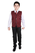 Pro Ethic Three Piece Suit For Boys Cotton Maroon T-122