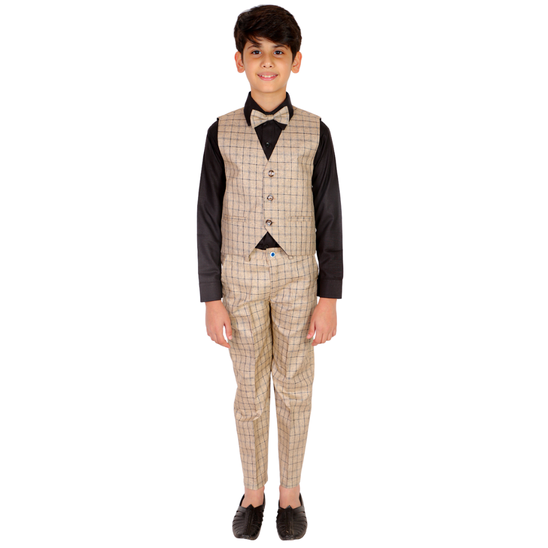 Pro Ethic Three Piece Suit For Boys Beige T-125