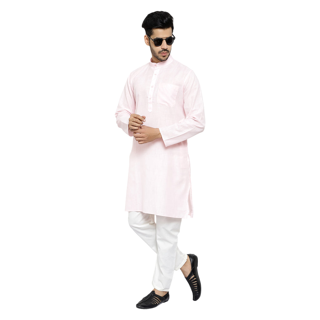 Pro Ethic Cotton Light Pink New Look Kurta Pajama For Men (A-781)