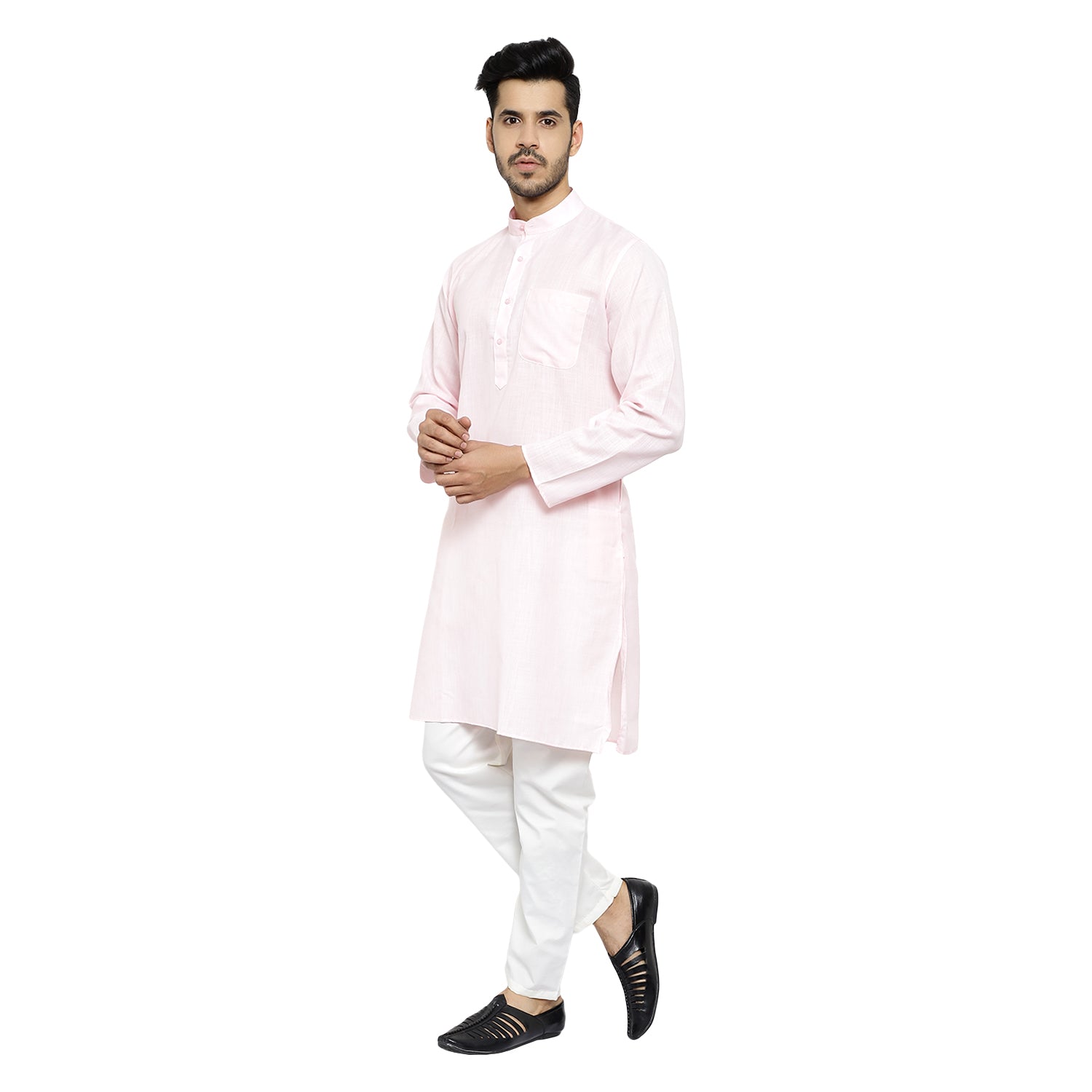 Pro Ethic Cotton Light Pink New Look Kurta Pajama For Men (A-781)