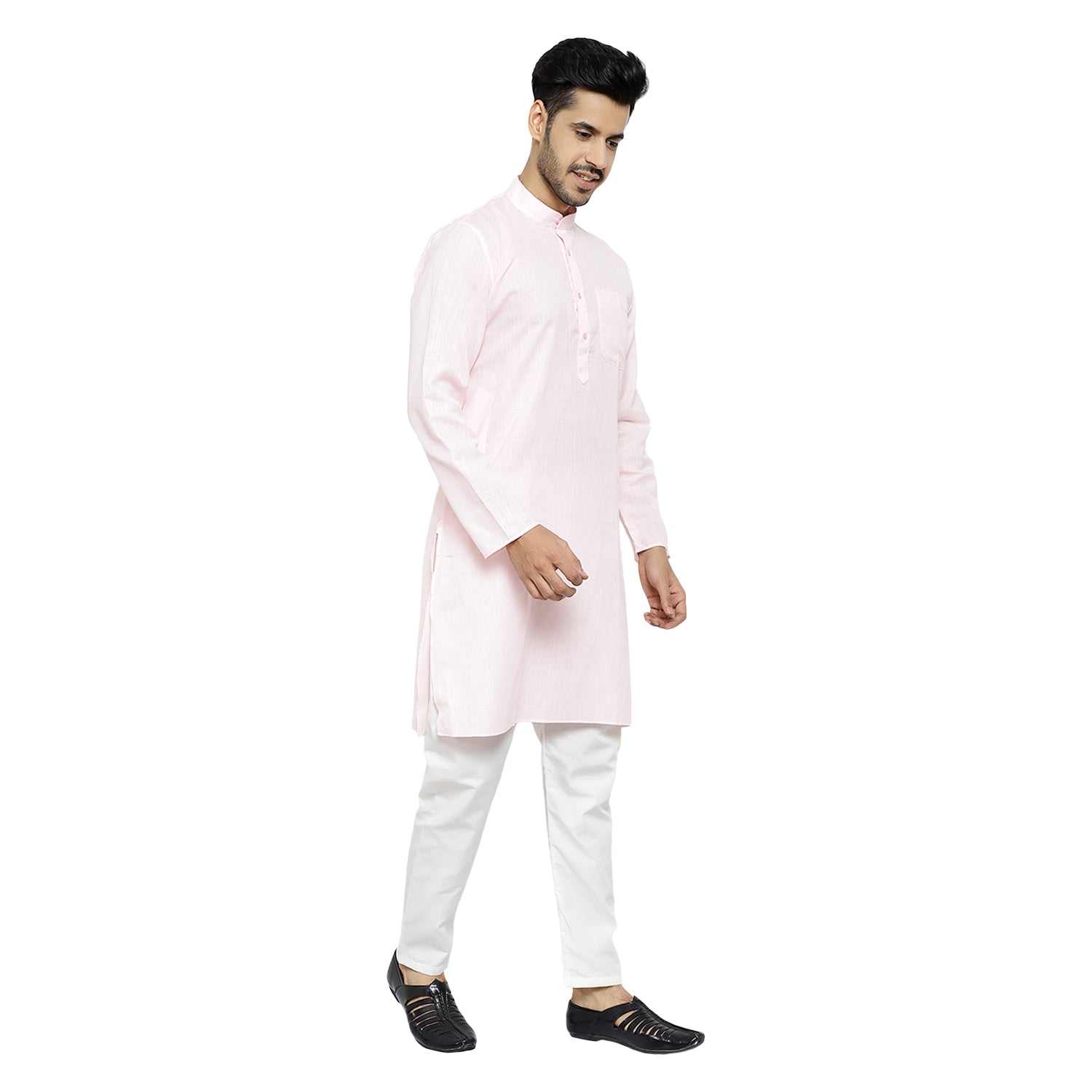 Pro Ethic Cotton Light Pink New Look Kurta Pajama For Men (A-781)