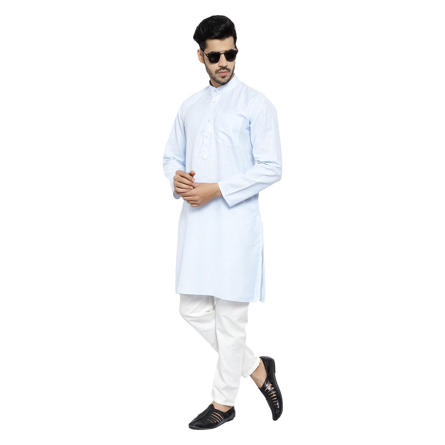 white cotton kurta pajama for men