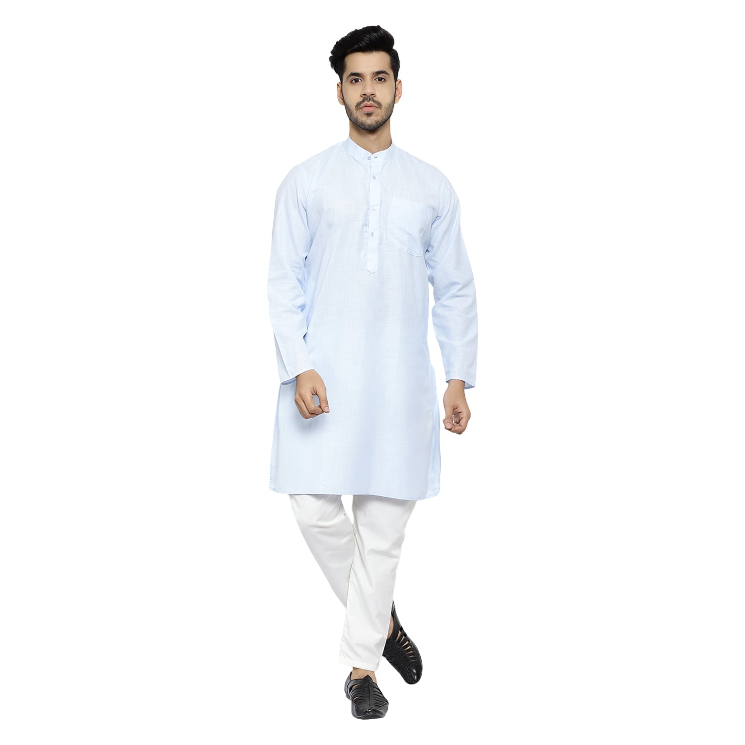 white cotton kurta pajama for men