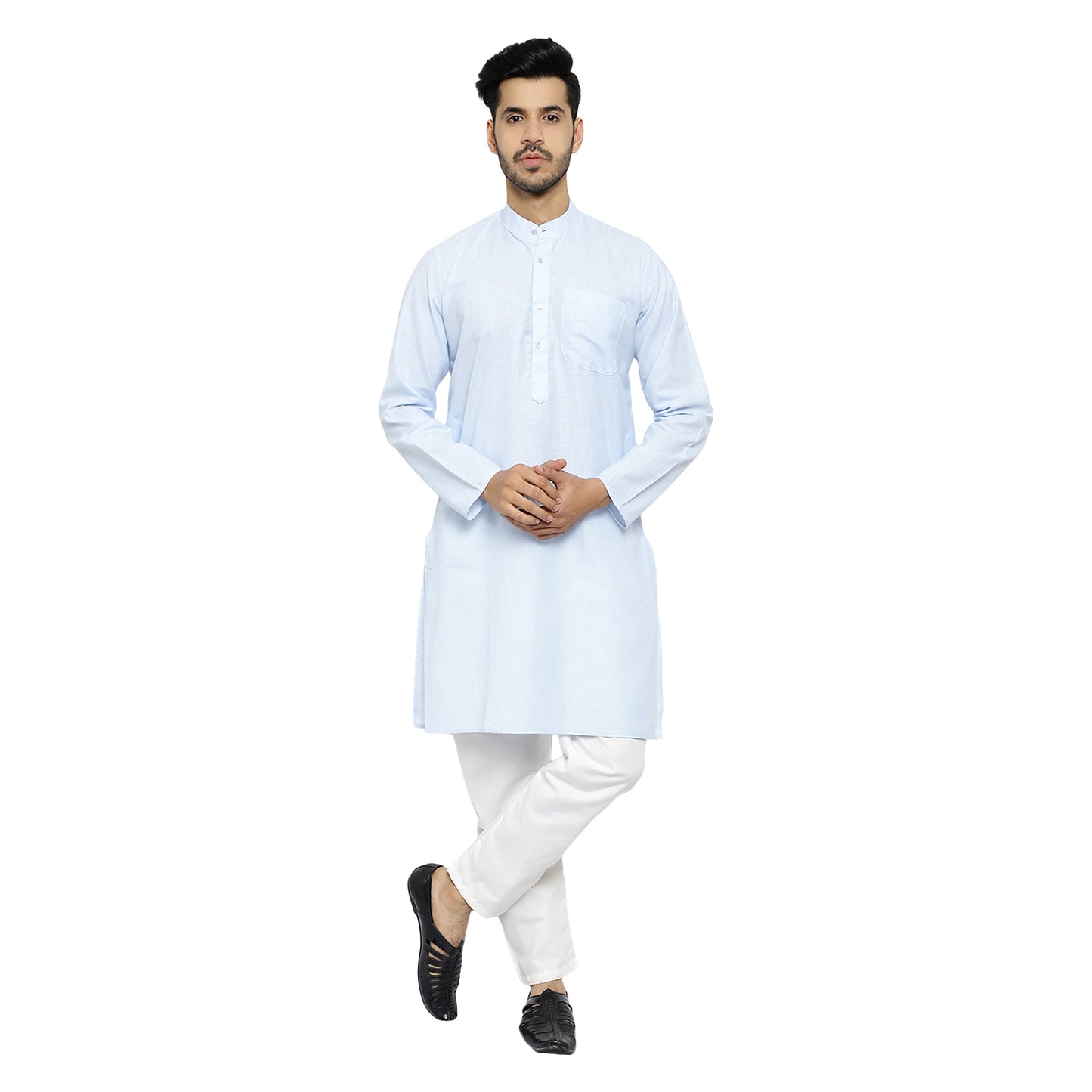 white cotton kurta pajama for men