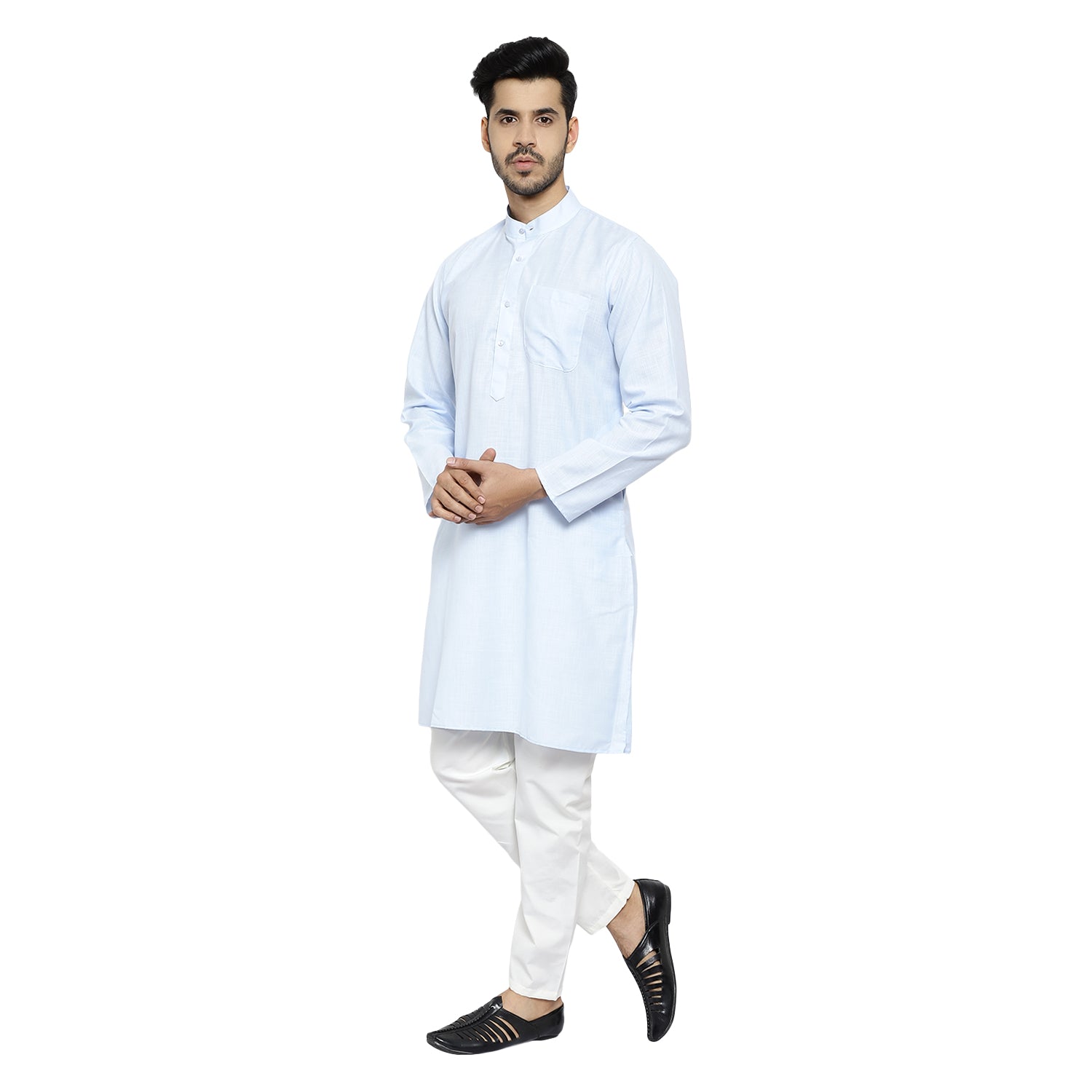 white cotton kurta pajama for men