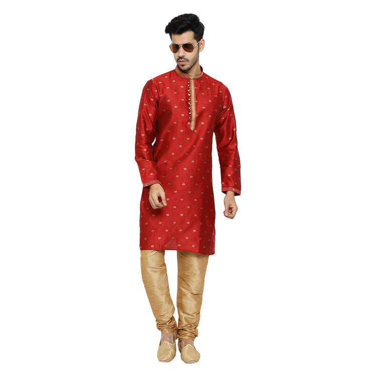 Pro Ethic Silk Kurta Pajama Set For Men Maroon #1898