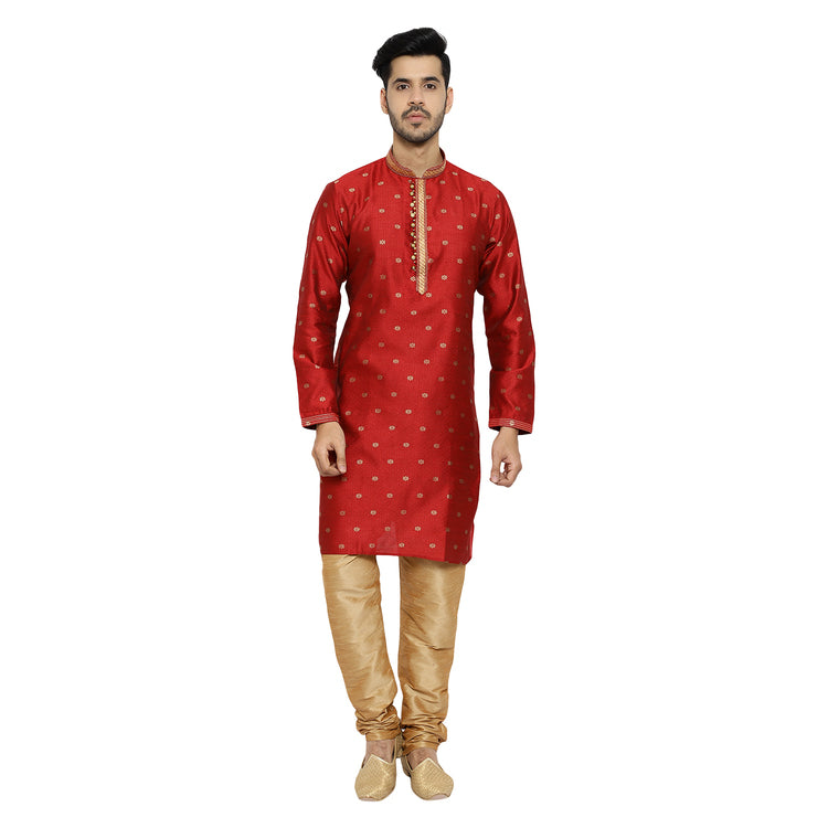 Pro Ethic Silk Kurta Pajama Set For Men Maroon #1898