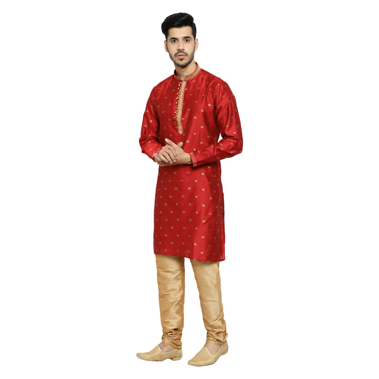 Pro Ethic Silk Kurta Pajama Set For Men Maroon #1898