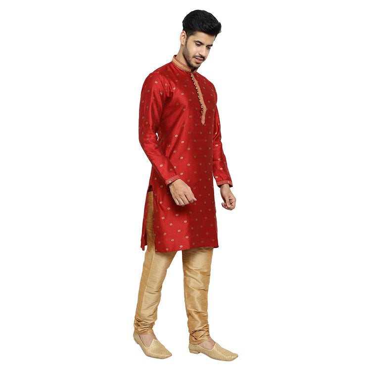 Pro Ethic Silk Kurta Pajama Set For Men Maroon #1898