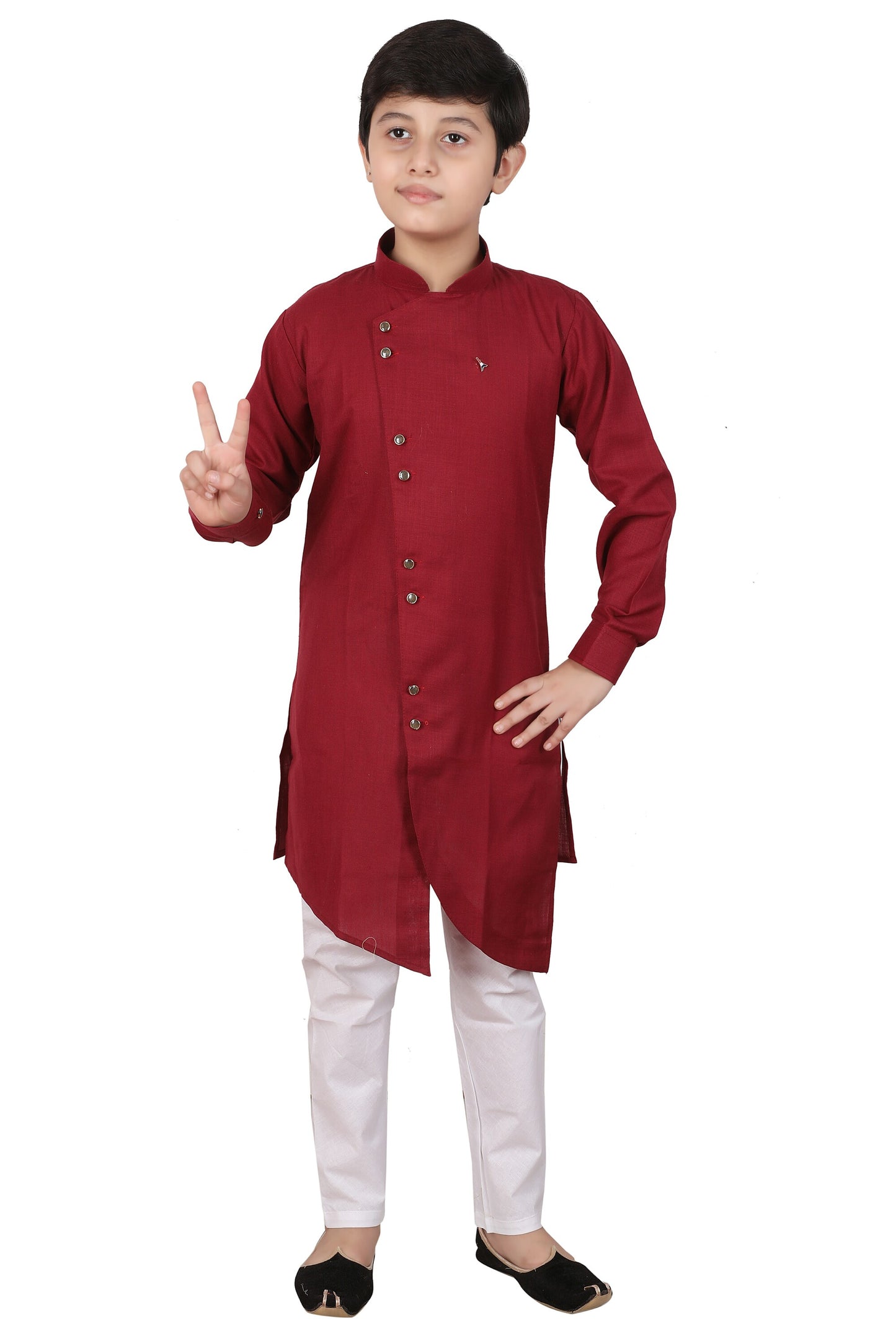 Pro Ethic Kurta Pajama For Boys - Cotton - Wine S-109