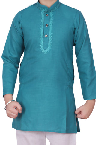 Pro-Ethic Embroidered Kurta Pajama Sets for Kids and Boys Green S-116