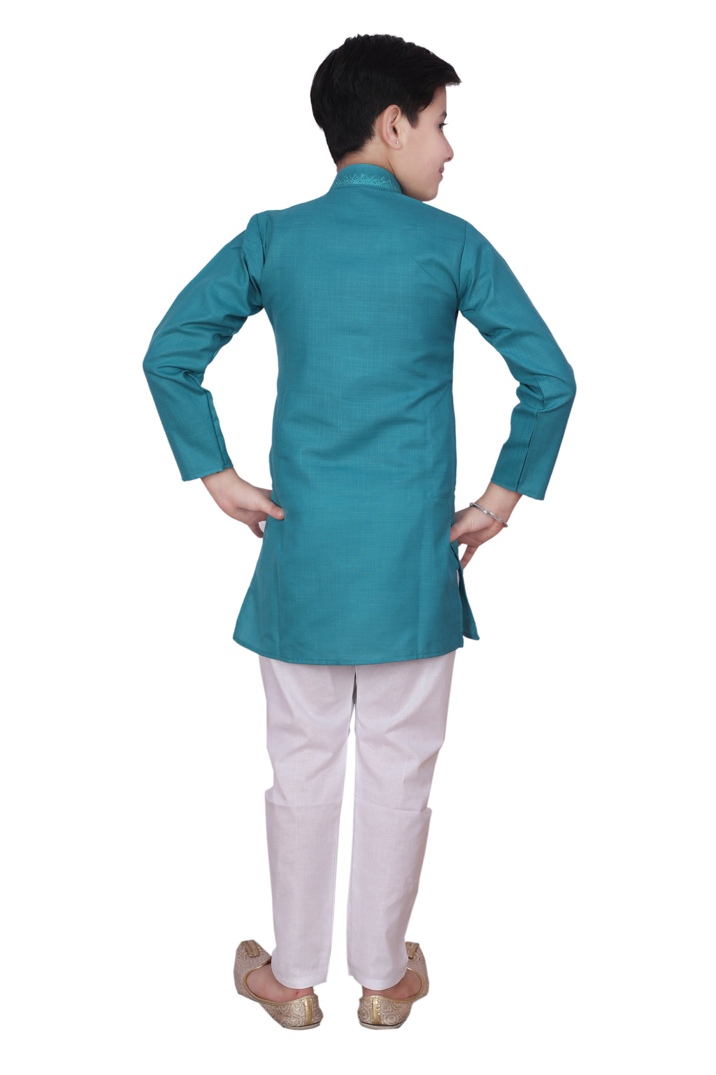 Pro-Ethic Embroidered Kurta Pajama Sets for Kids and Boys Green S-116