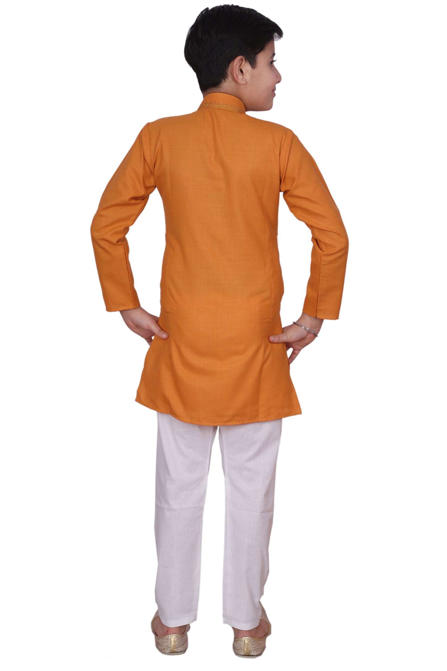 Pro-Ethic Embroidered Kurta Pajama Sets for Kids and Boys Mustard S-116