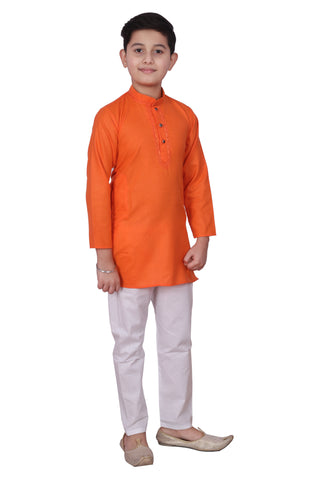 Pro-Ethic Embroidered Kurta Pajama Sets for Kids and Boys Orange S-116
