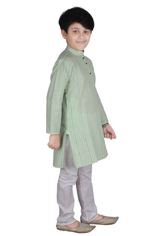 Pro Ethic Kids Boys Kurta Pajama Set Cotton Light Green s-145