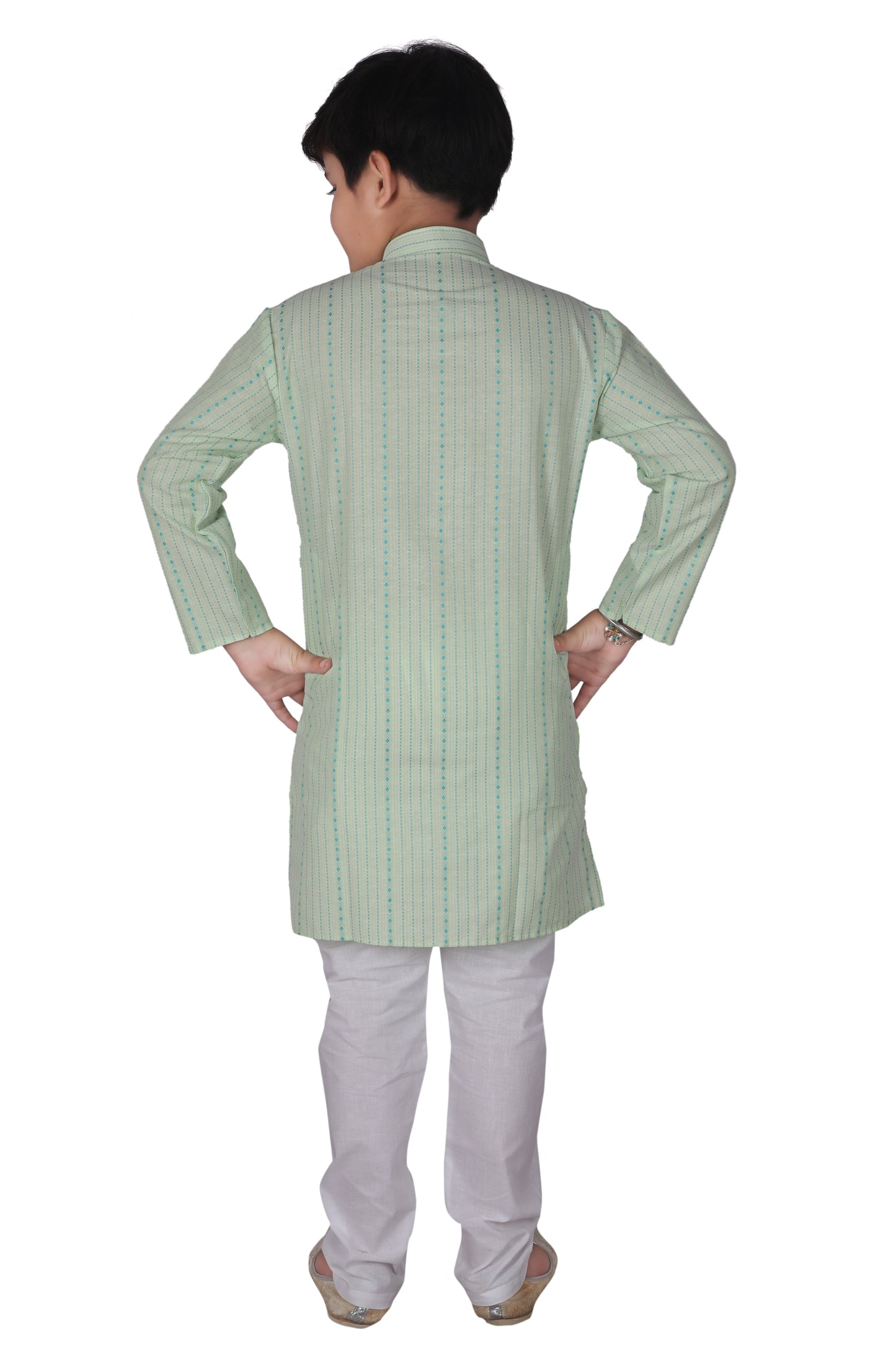 Pro Ethic Kids Boys Kurta Pajama Set Cotton Light Green s-145