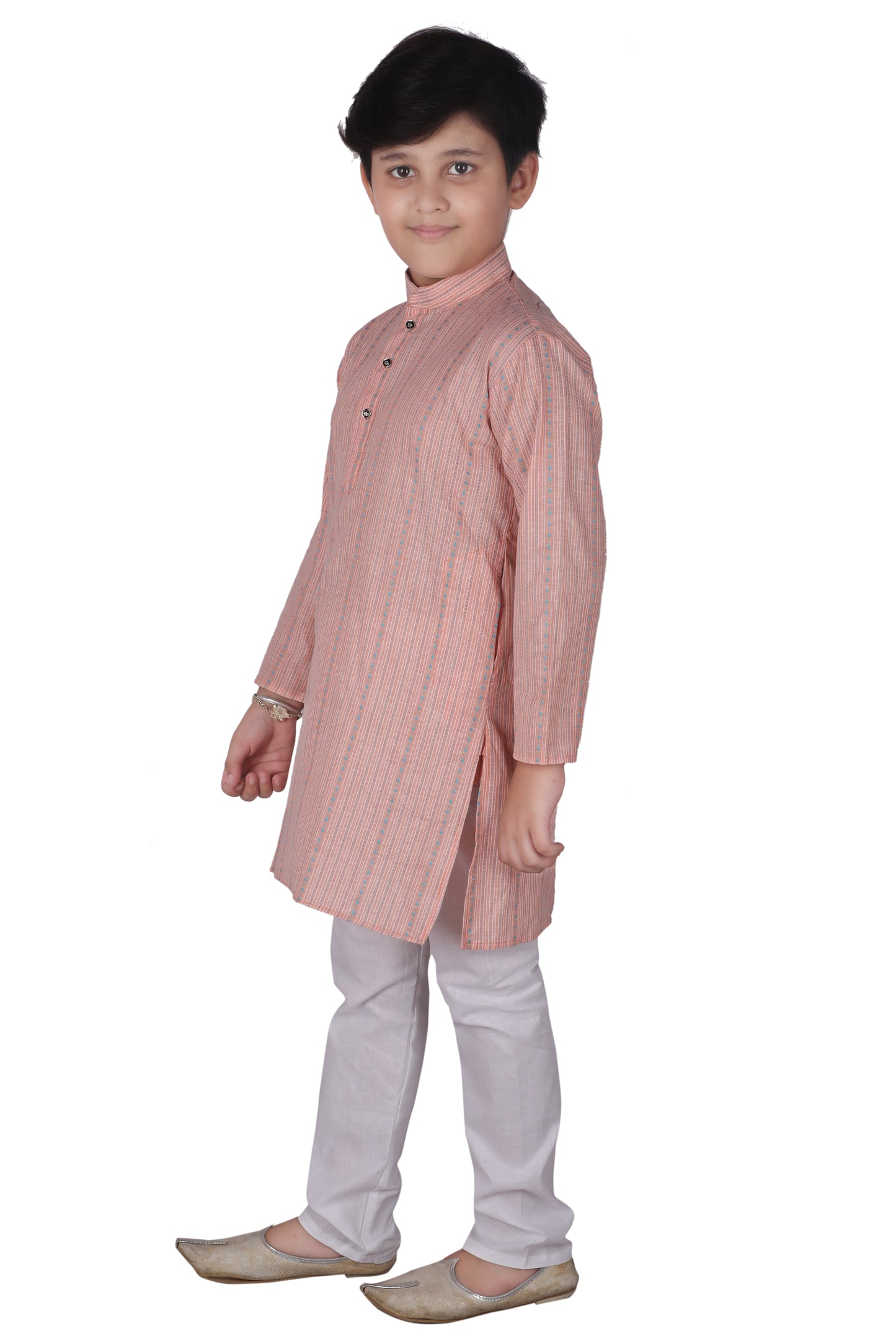 Pro Ethic Kids Kurta Pajama Set Cotton Peach s-145