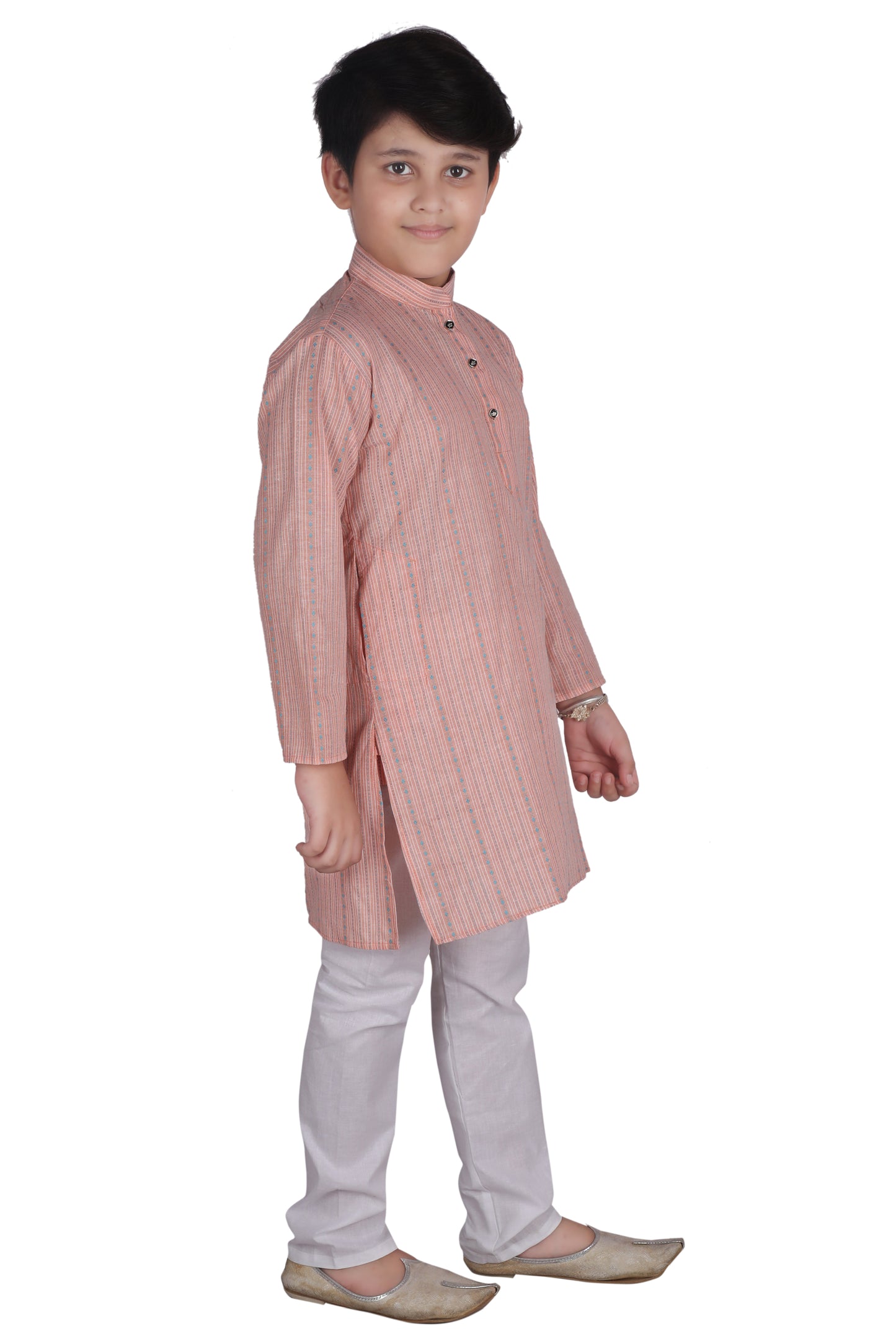 Pro Ethic Kids Kurta Pajama Set Cotton Peach s-145