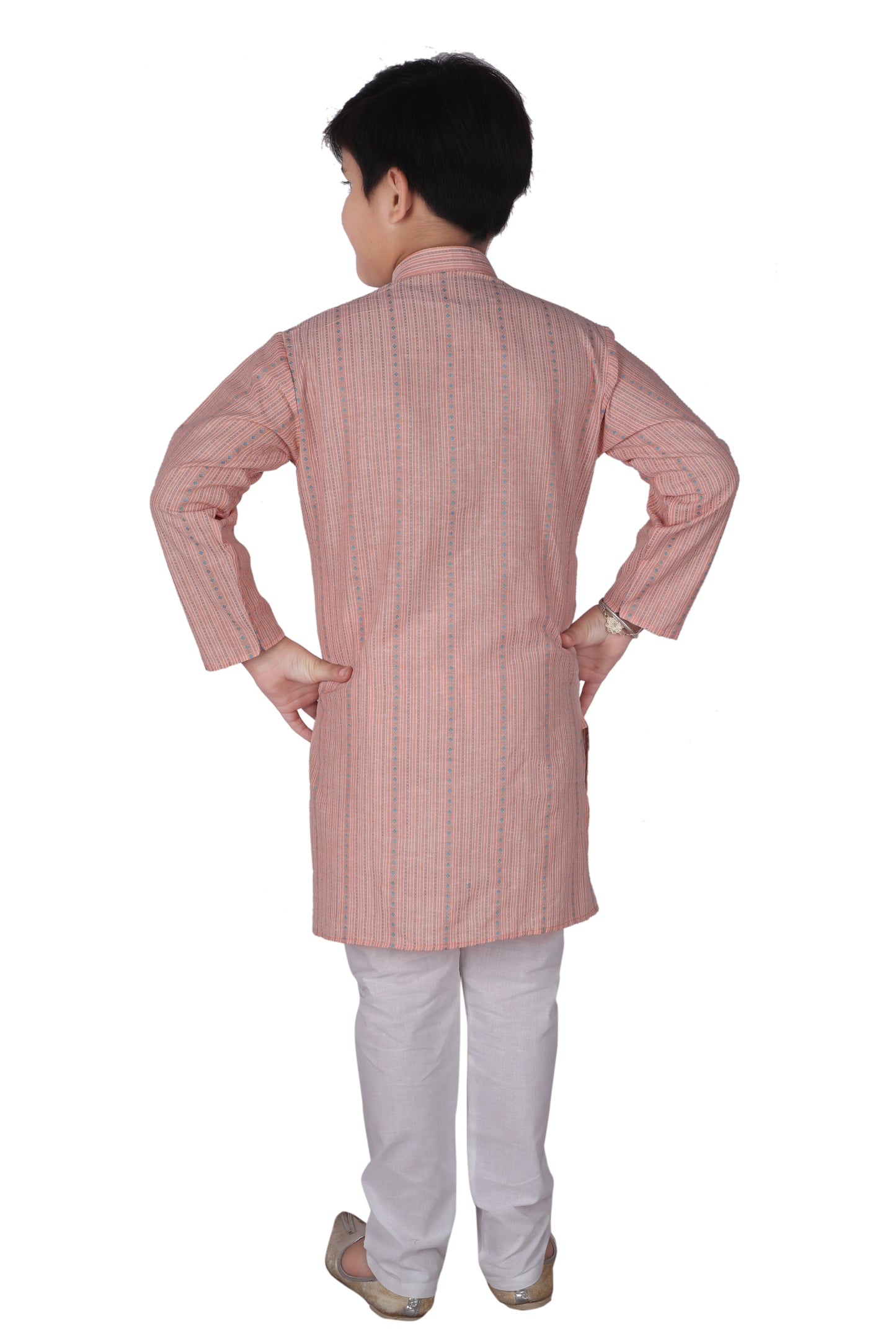 Pro Ethic Kids Kurta Pajama Set Cotton Peach s-145