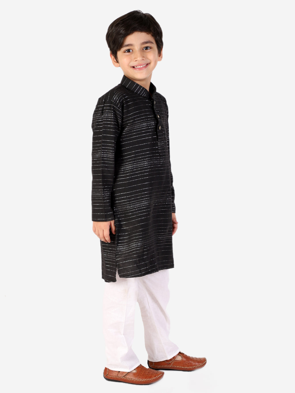 Pro Ethic Boys Black Kurta Pajama with Linen (S-157)