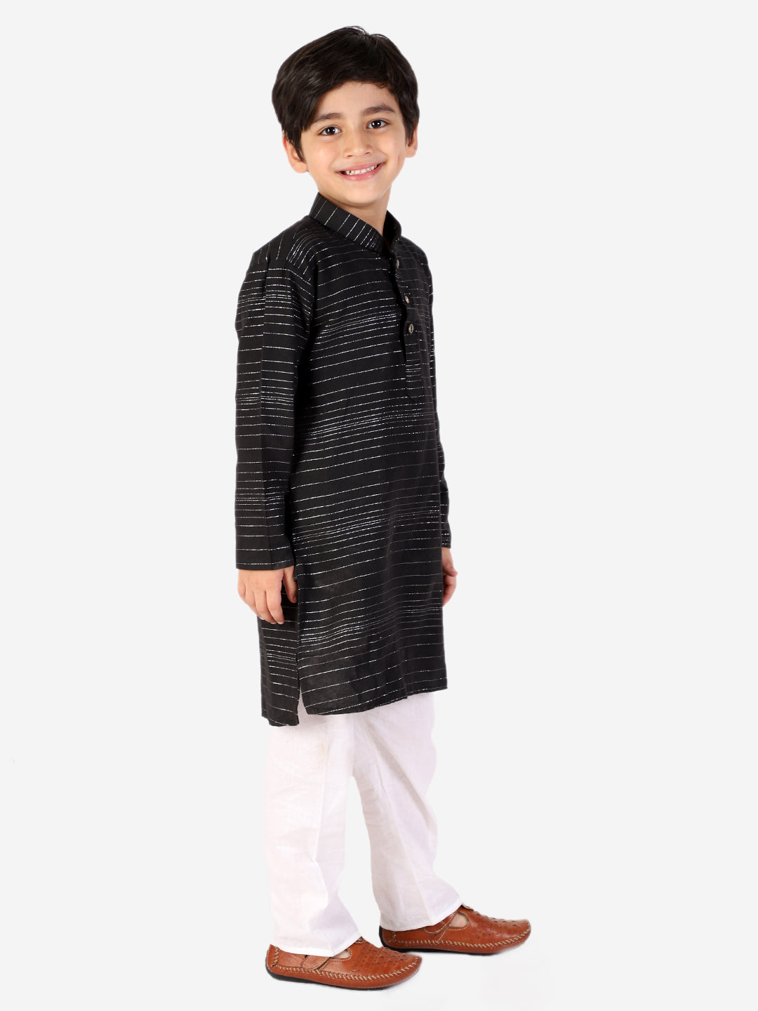 Pro Ethic Boys Black Kurta Pajama with Linen (S-157)