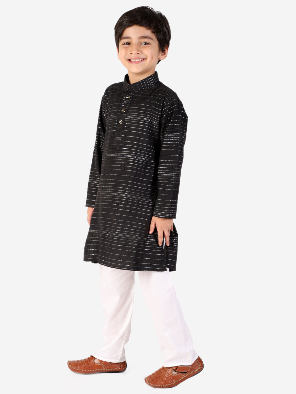 Pro Ethic Boys Black Kurta Pajama with Linen (S-157)