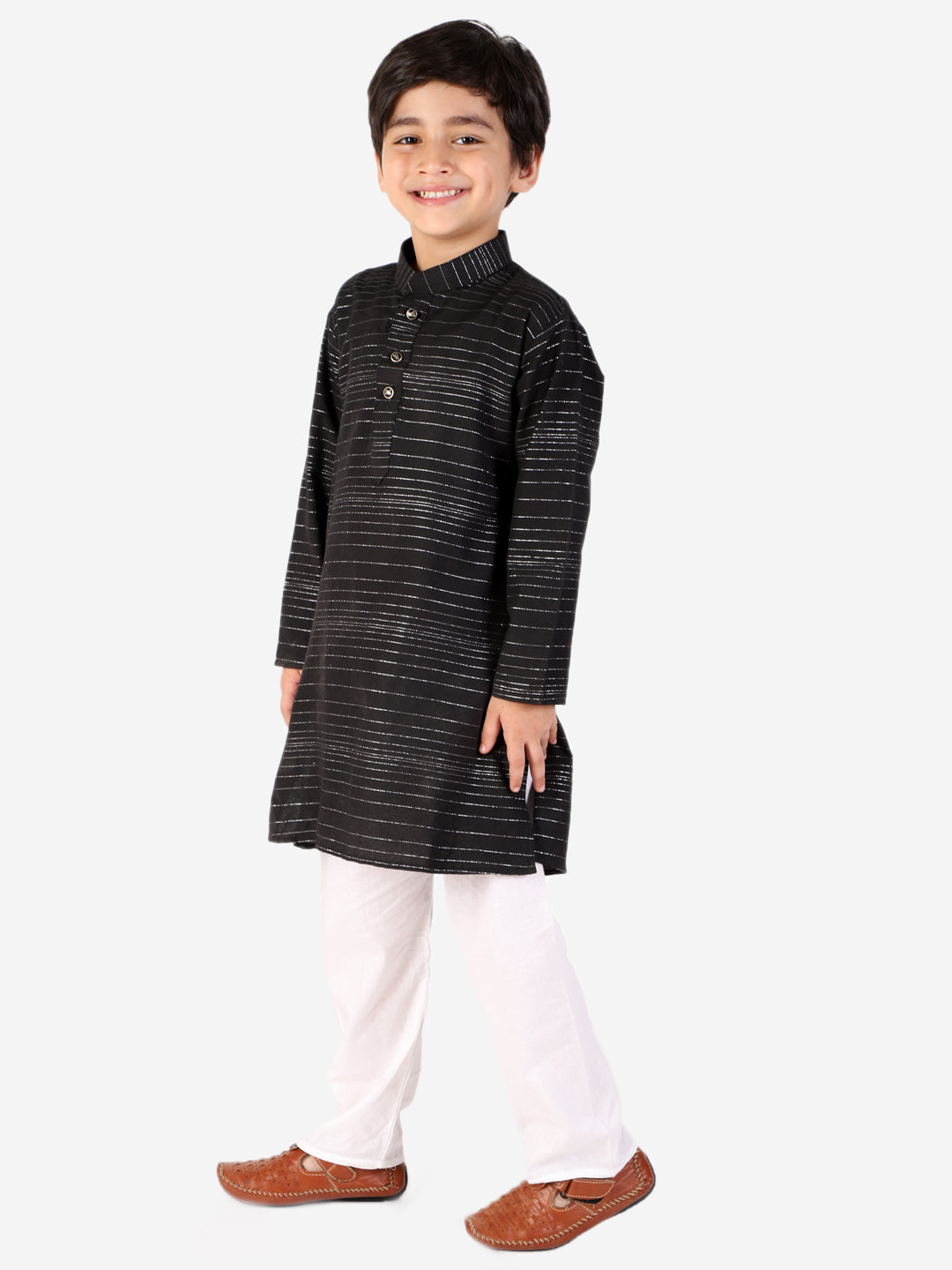 Pro Ethic Boys Black Kurta Pajama with Linen (S-157)