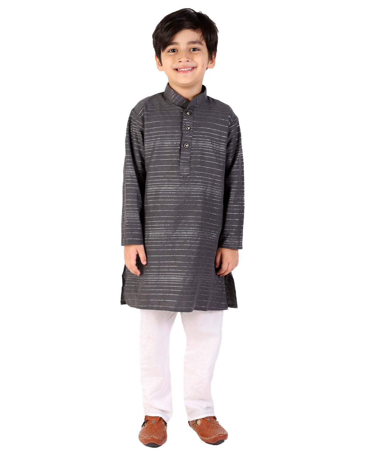 Pro Ethic Boys Grey Kurta Pajama with Linen (S-157)