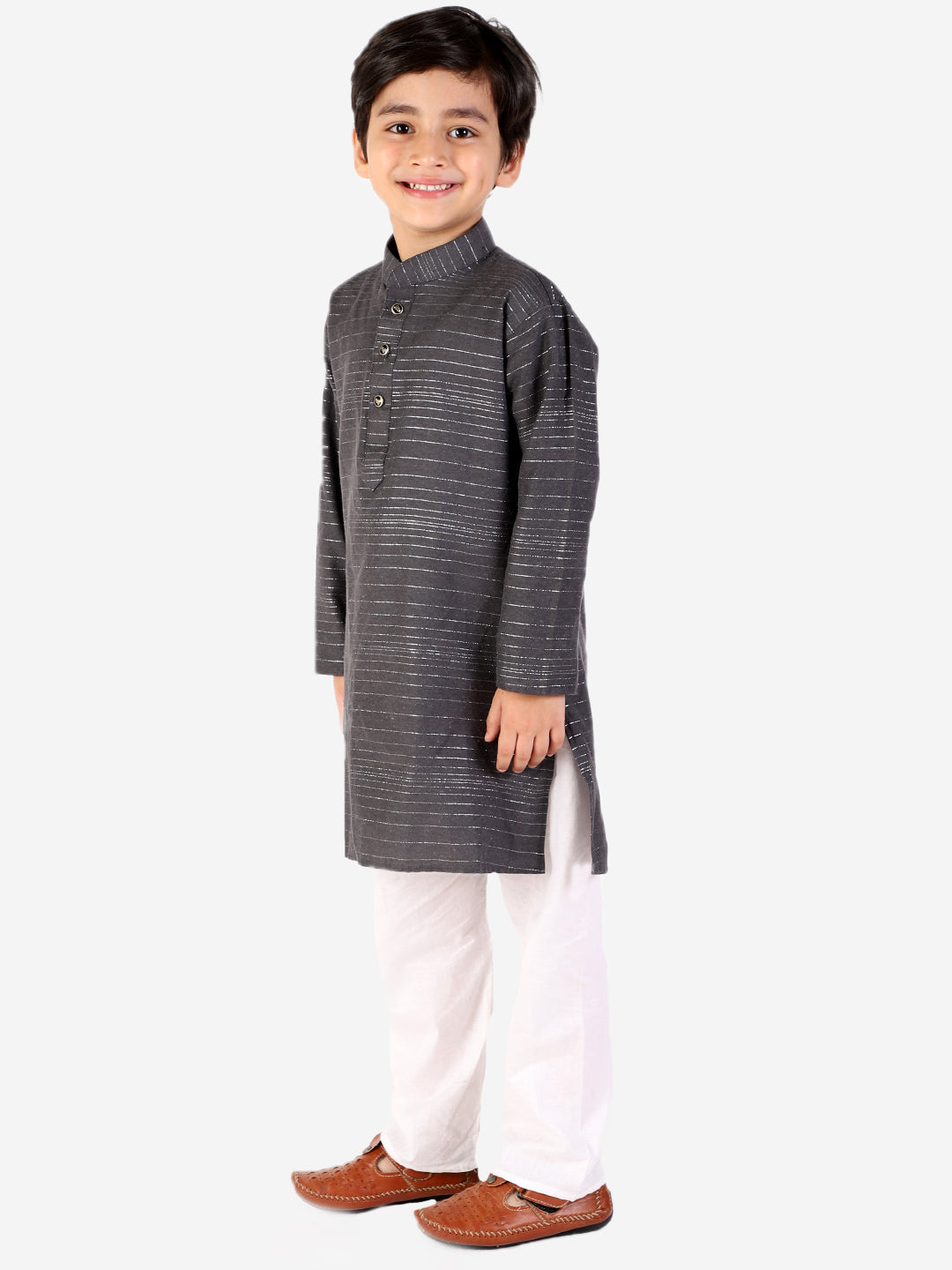 Pro Ethic Boys Grey Kurta Pajama with Linen (S-157)