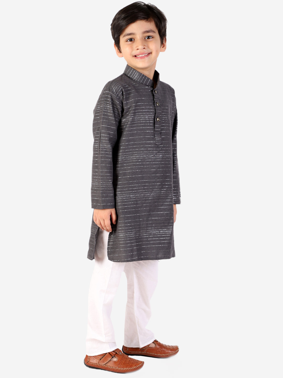 Pro Ethic Boys Grey Kurta Pajama with Linen (S-157)