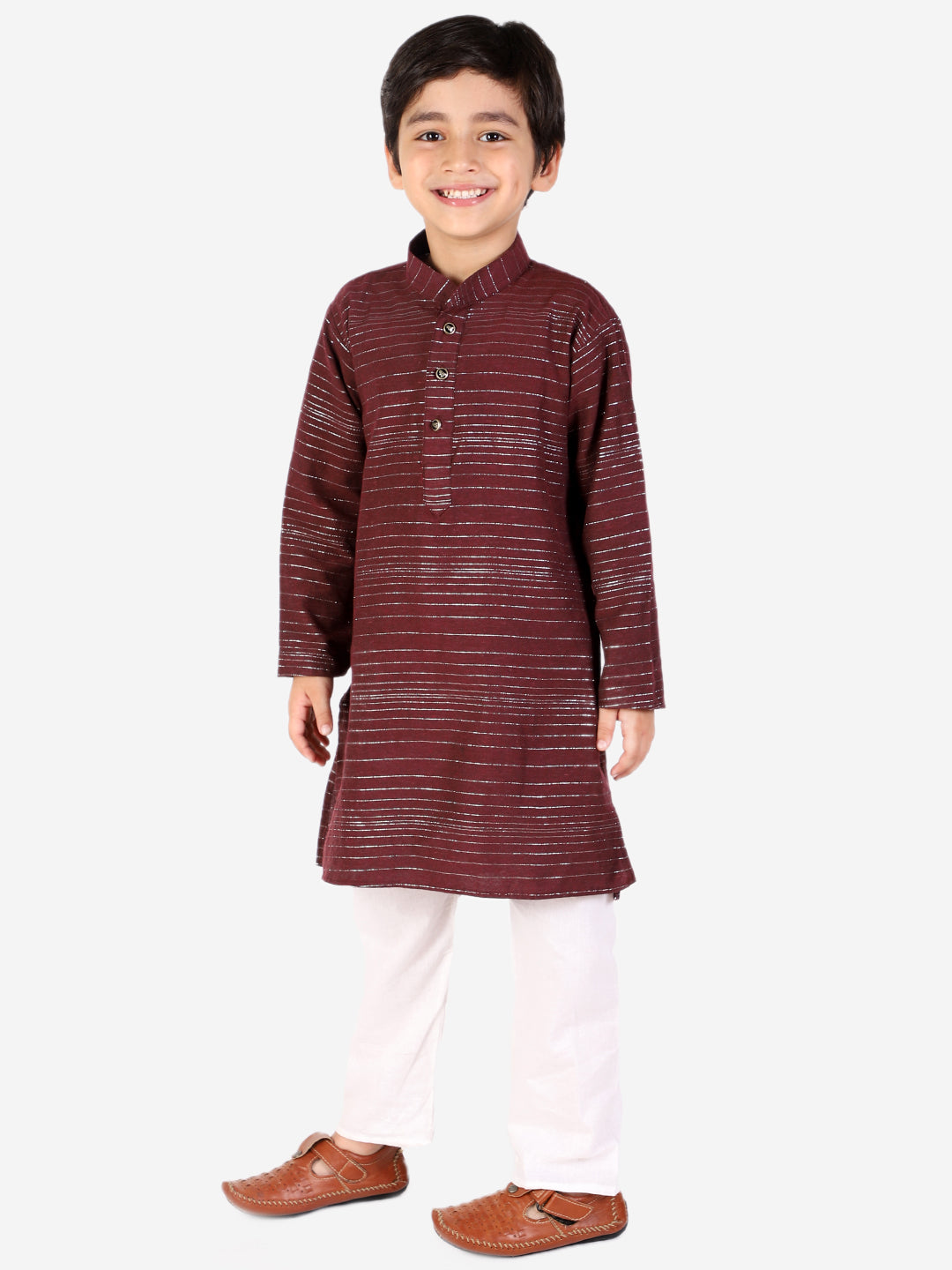 Pro Ethic Boys Maroon Kurta Pajama with Linen Shade (S-157)