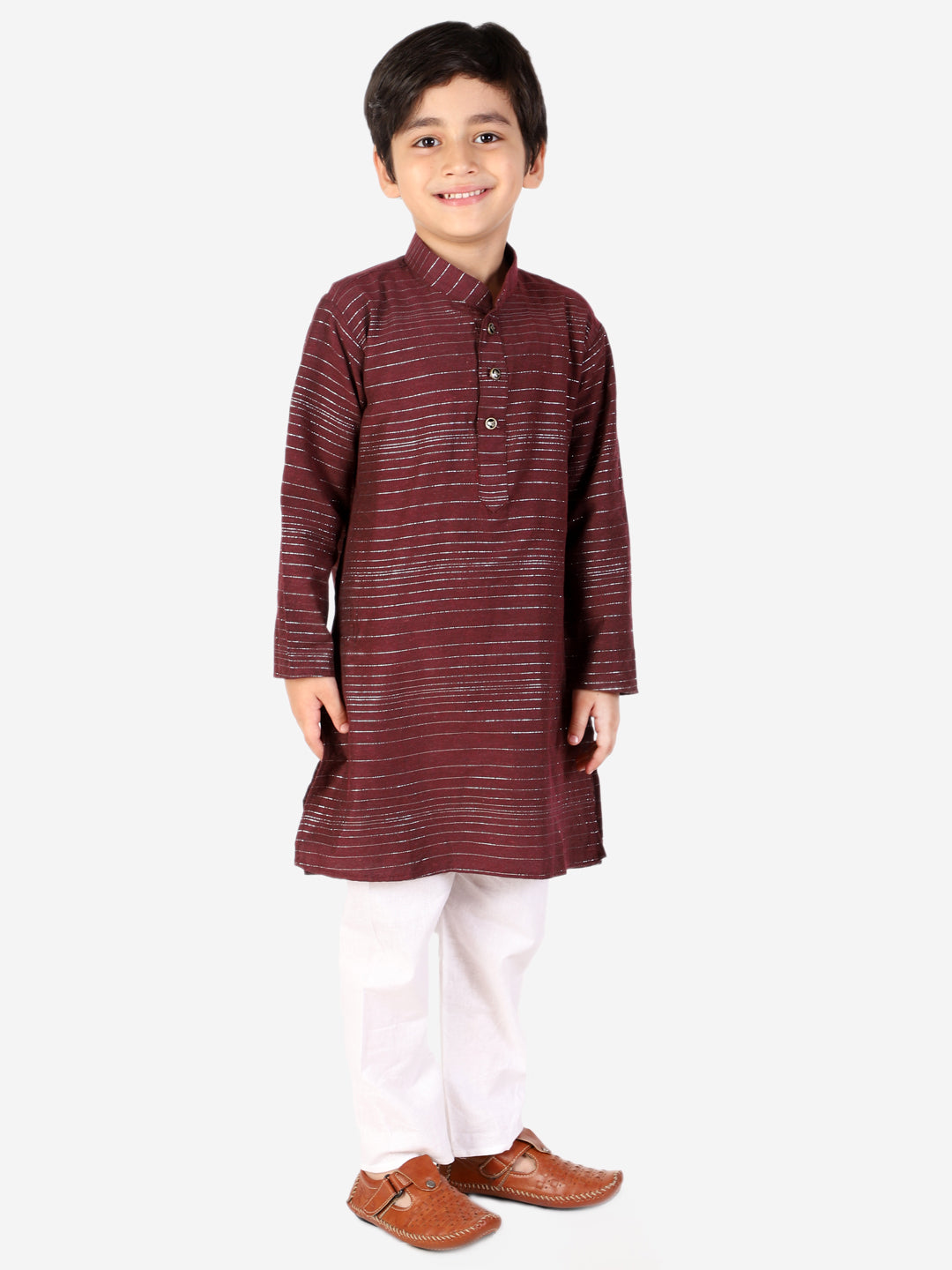 Pro Ethic Boys Maroon Kurta Pajama with Linen Shade (S-157)