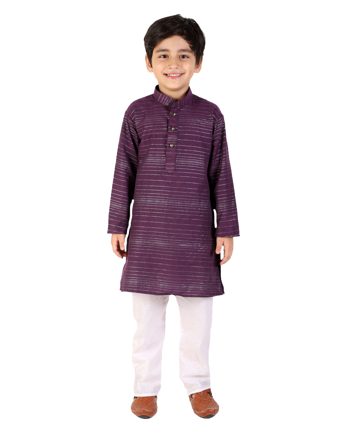 Pro Ethic Boys Purple Kurta Pajama with Linen (S-157)