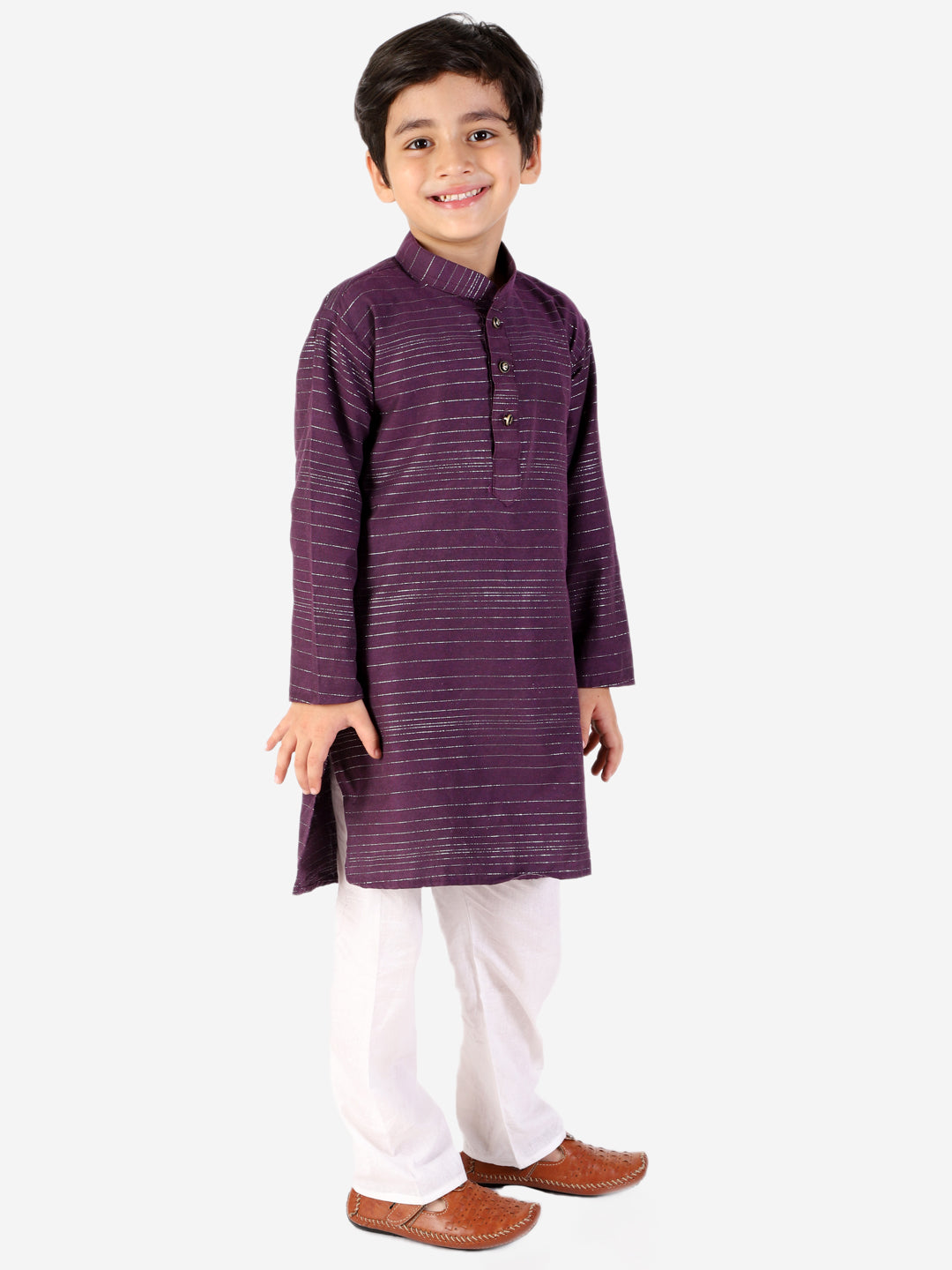 Pro Ethic Boys Purple Kurta Pajama with Linen (S-157)