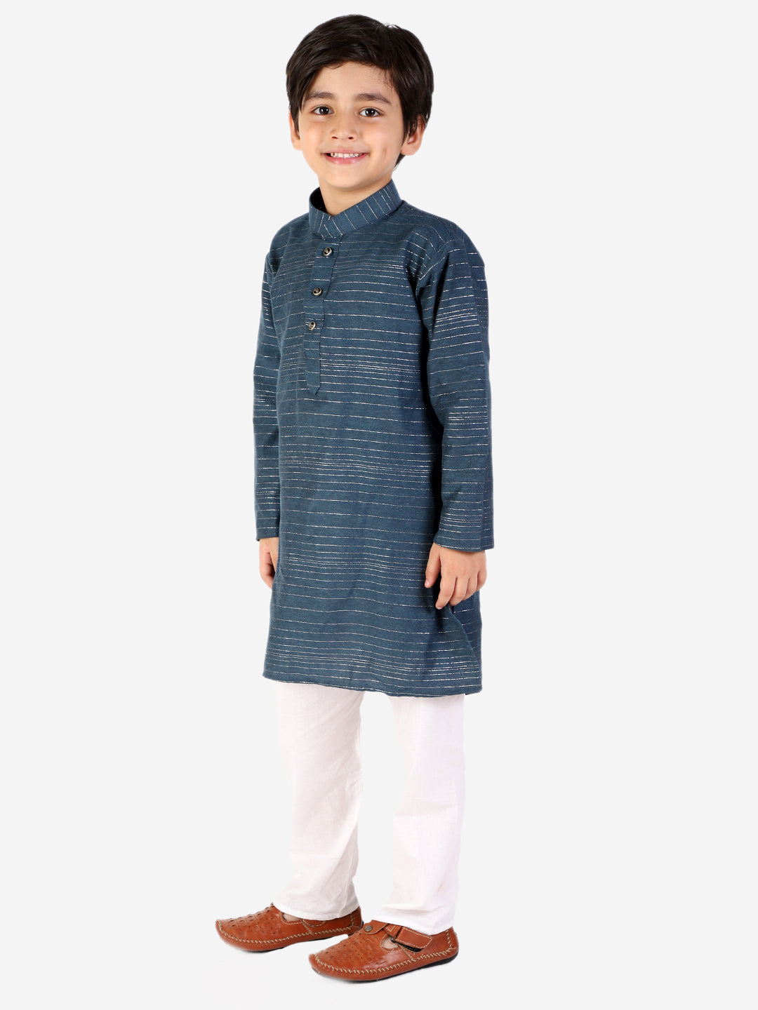 Pro Ethic Boys Royal Blue Kurta Pajama with Linen (S-157)