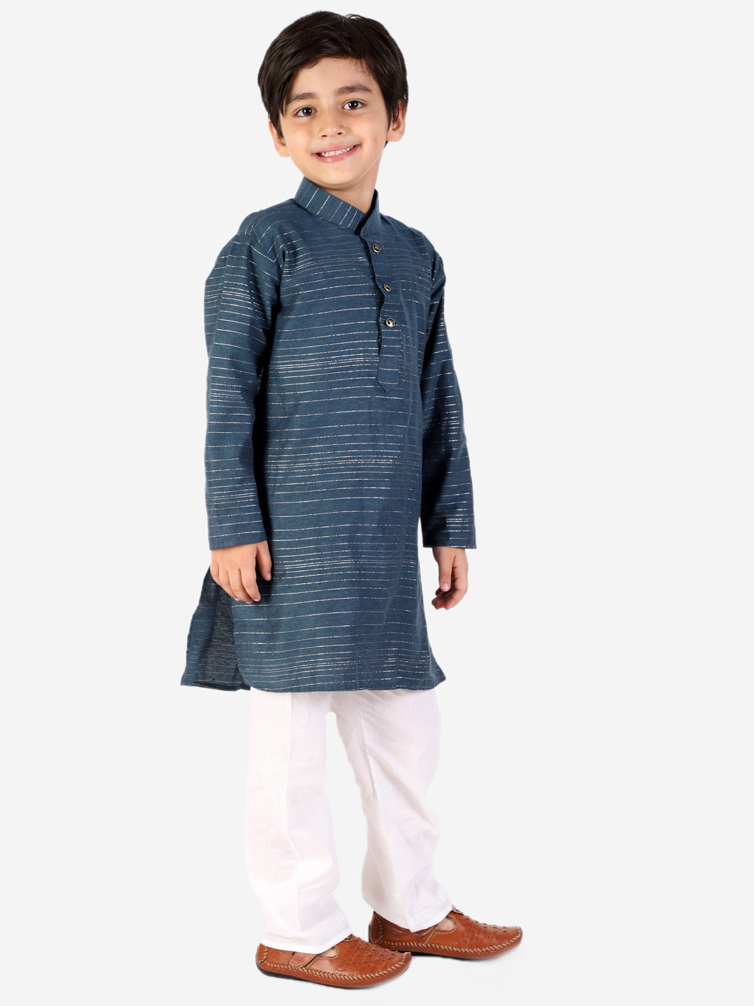 Pro Ethic Boys Royal Blue Kurta Pajama with Linen (S-157)