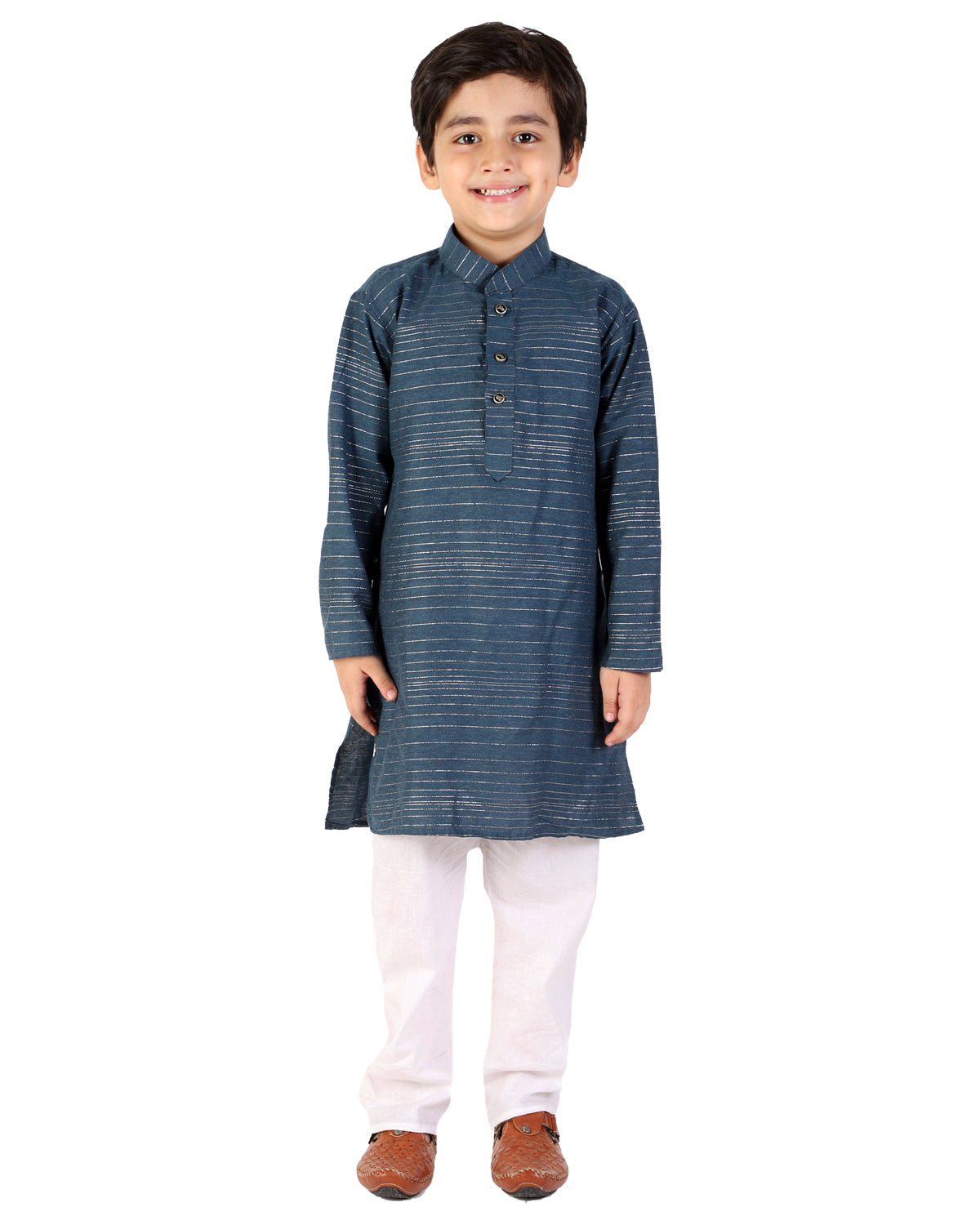 Pro Ethic Boys Royal Blue Kurta Pajama with Linen (S-157)