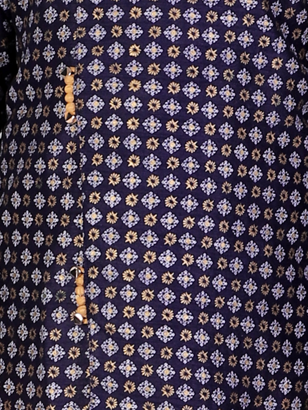 Pro Ethic Navy Blue Silk Floral Boys Kurta Pajama Set (S-159)