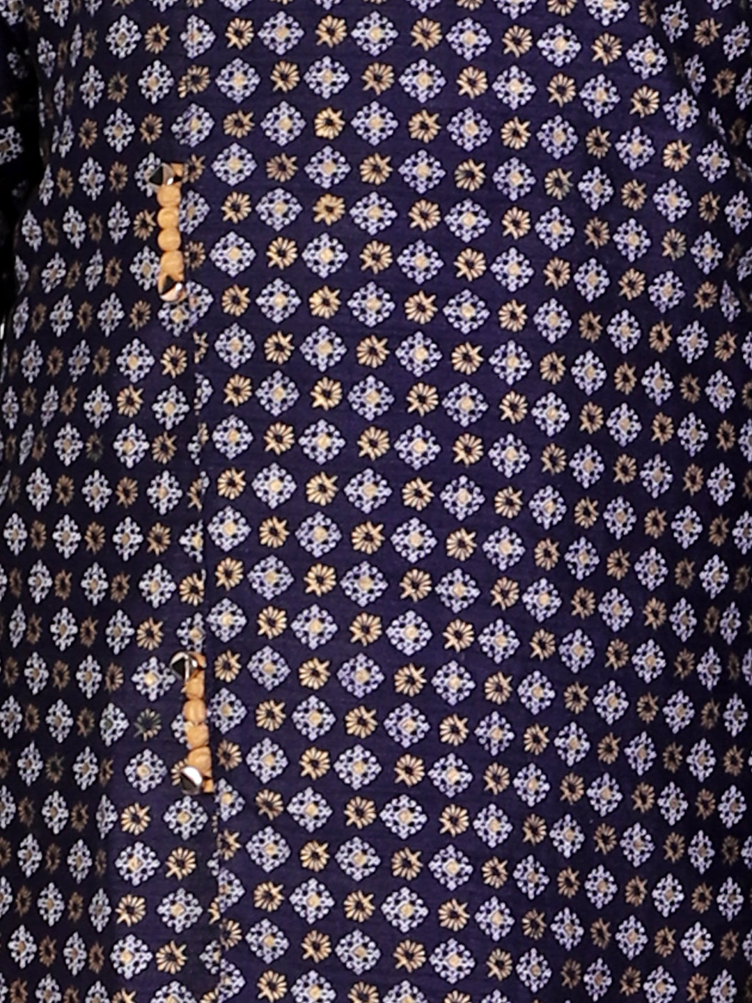 Pro Ethic Navy Blue Silk Floral Boys Kurta Pajama Set (S-159)