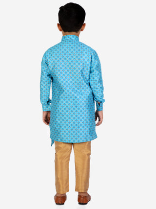 Pro Ethic Sky Blue Silk Floral Boys Kurta Pajama Set (S-159)