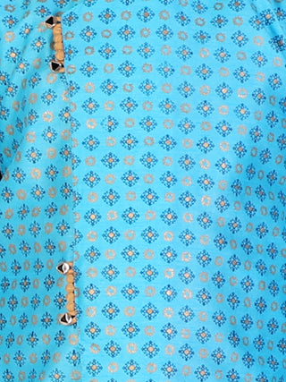 Pro Ethic Sky Blue Silk Floral Boys Kurta Pajama Set (S-159)