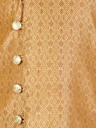 Pro Ethic  Boy's Silk Embellished Style Beige Kurta Pajama Set (160)