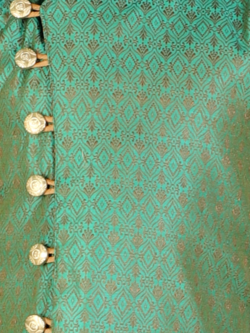 Pro Ethic Boy's Silk Embellished Style Green Kurta Pajama Set (160)