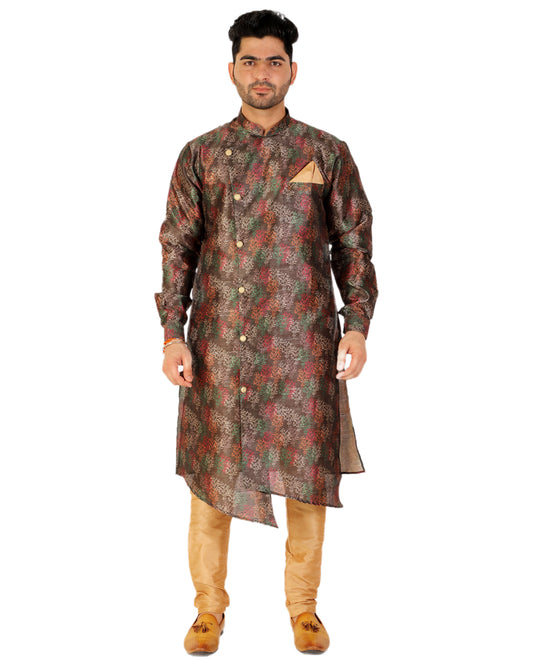 Pro Ethic Men's Kurta Pajama Set Silk - Dark Green (A-106)