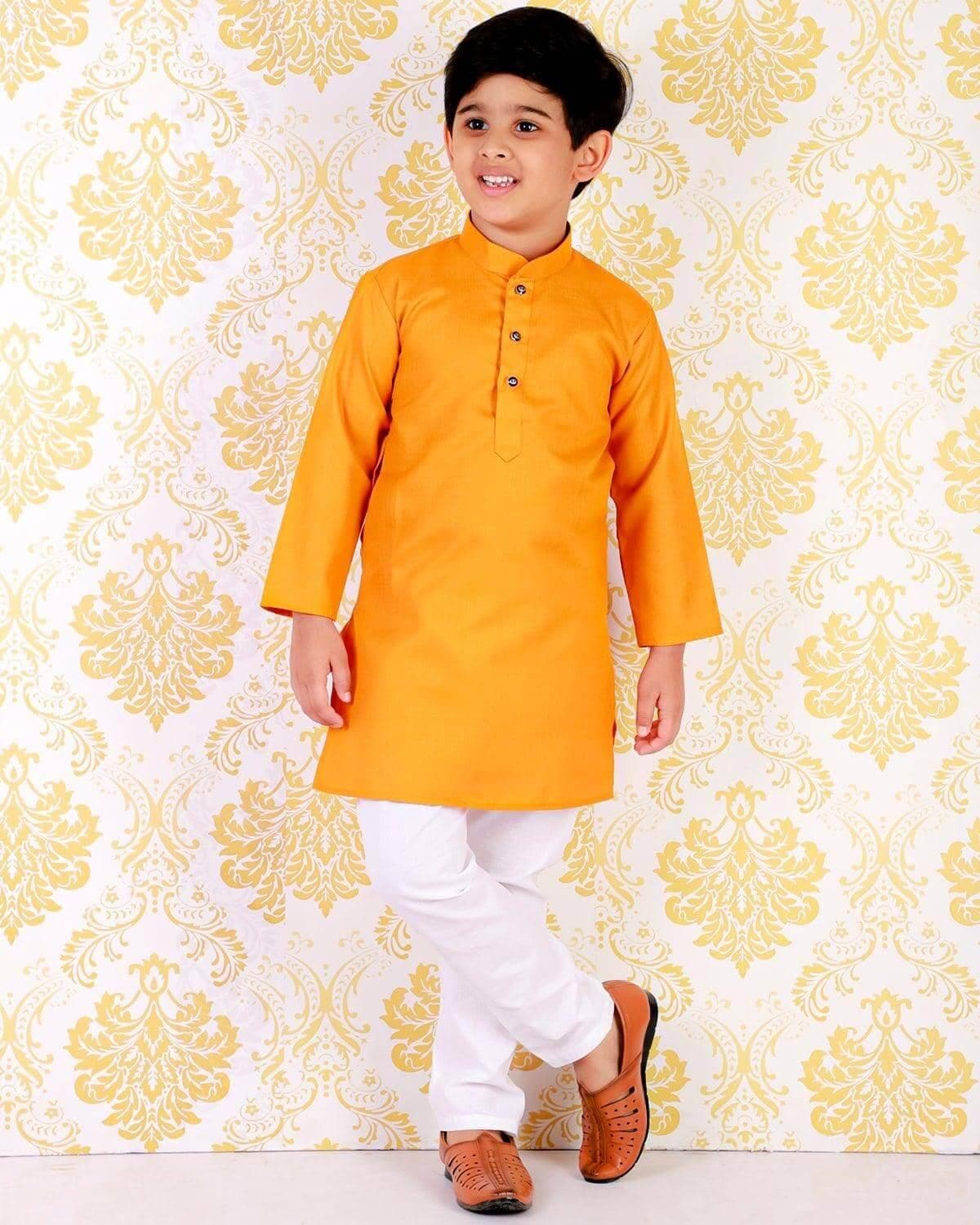 Pro Ethic Ethnic Wear Cotton Self Design Kurta Pajama Set for Kids and Boys #S-122