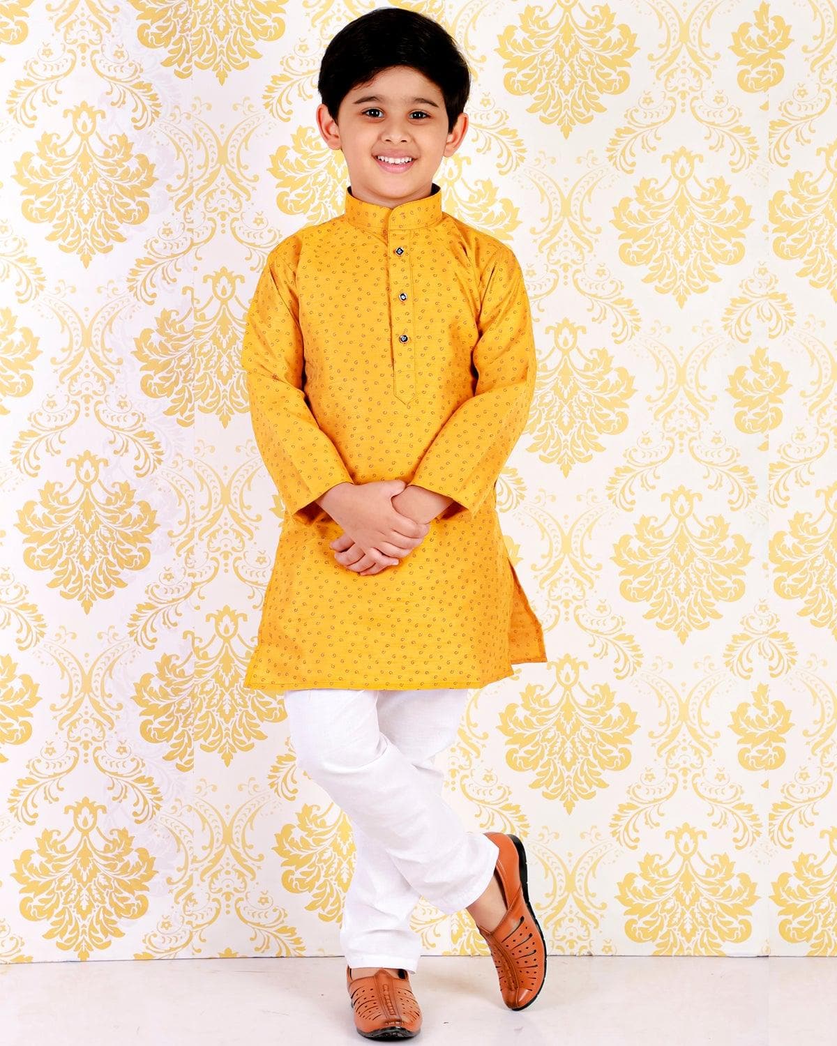 Pro Ethic Wear Silk Printed Kurta Pajama Set for Kids and Boys #S-121