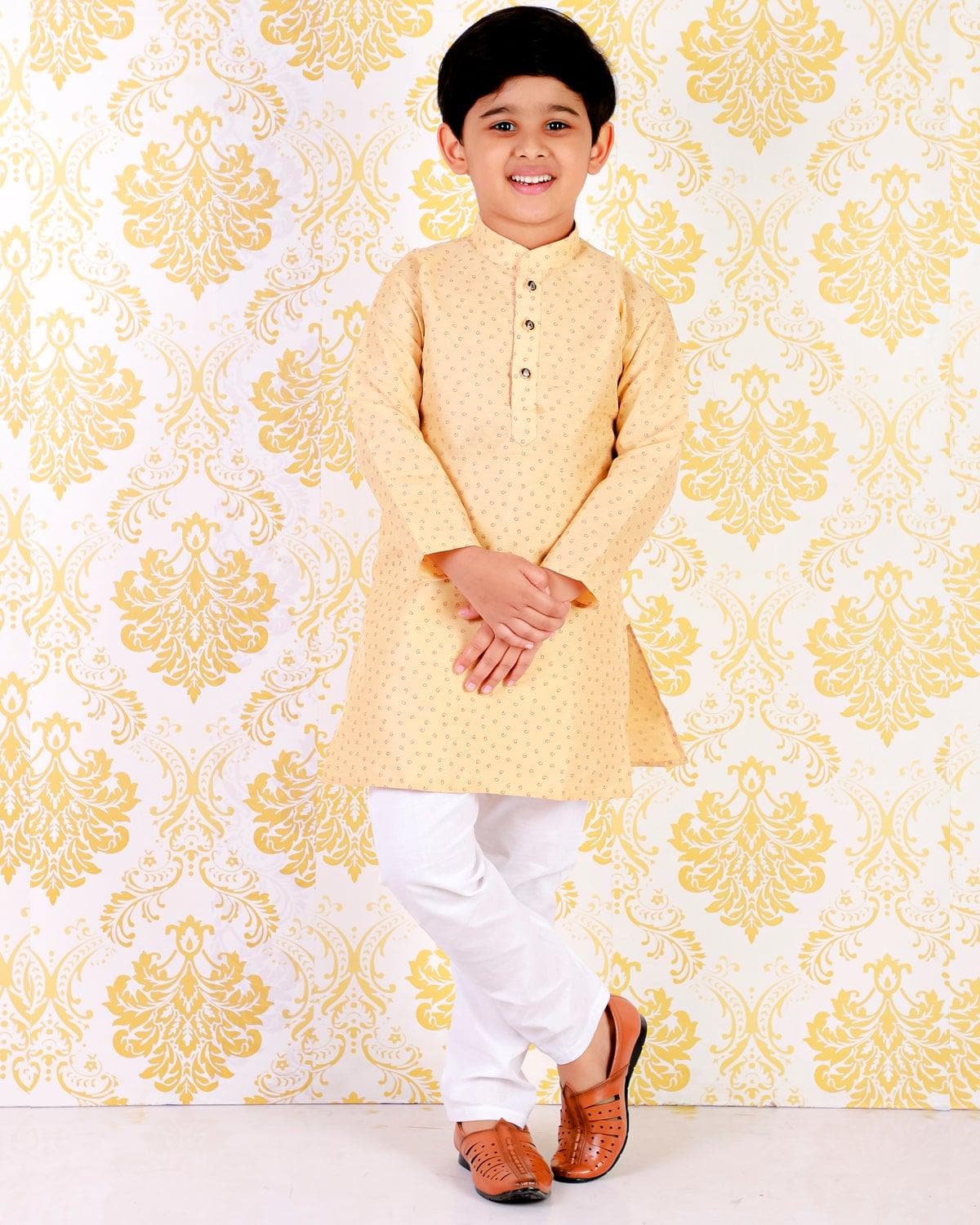 Pro Ethic Wear Silk Printed Kurta Pajama Set for Kids and Boys #S-121