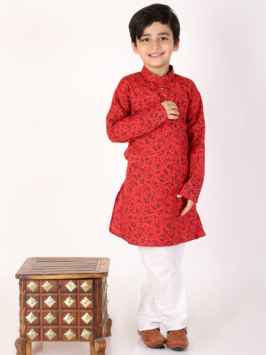 Pro Ethic Boys Maroon Kurta Pajama Floral Printed (S-158)