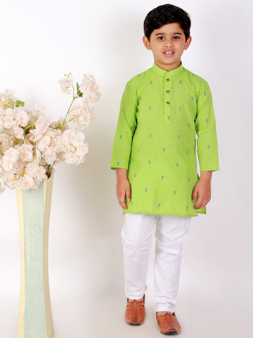 Pro Ethic Parrot Green Kurta Pajama For Boys Kids Ethic Wear #150